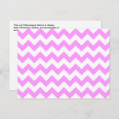 Roze en witte zigzag briefkaart (Voorkant / Achterkant)