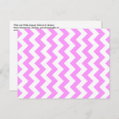 Roze en witte zigzag briefkaart (Voorkant / Achterkant)