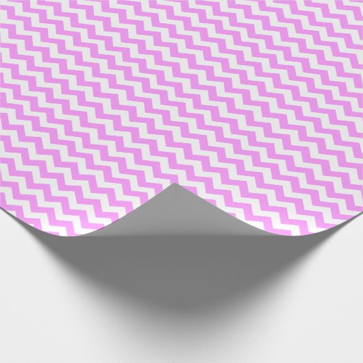 Roze en witte zigzag cadeaupapier (Hoek)