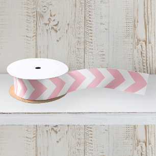 Roze en witte zigzag chevron patroon lint