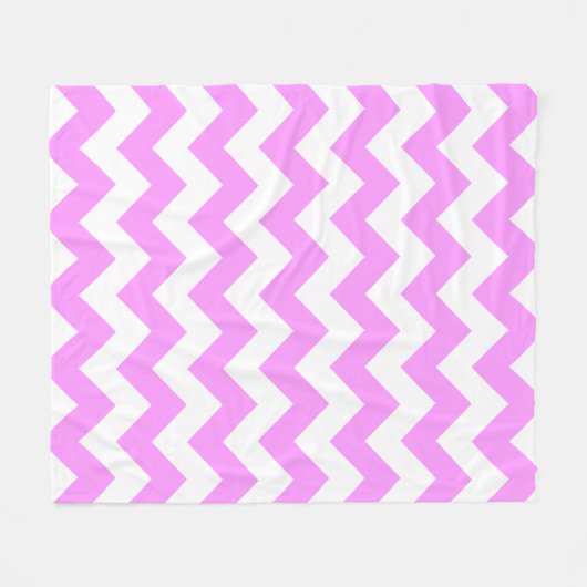 Roze en witte zigzag fleece deken (Voorkant (Horizontaal))