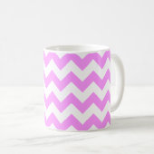 Roze en witte zigzag koffiemok (Voorkant rechts)
