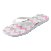 Roze en witte zigzag-pastelkleur teenslippers (Schuin)