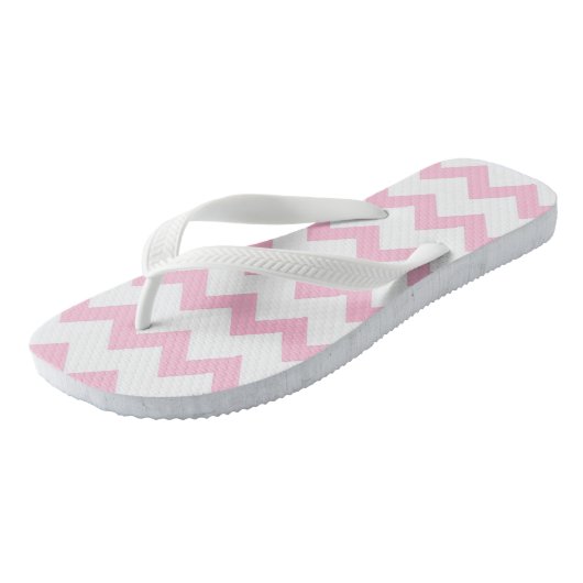 Roze en witte zigzag-pastelkleur teenslippers (Schuin)