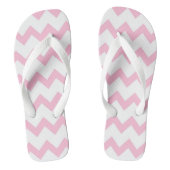 Roze en witte zigzag-pastelkleur teenslippers (Voetbed)