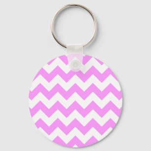 Roze en witte zigzag sleutelhanger