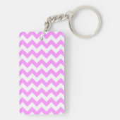 Roze en witte zigzag sleutelhanger (achterkant)