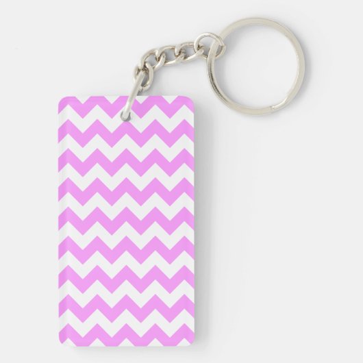 Roze en witte zigzag sleutelhanger (achterkant)
