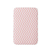 Roze en witte zigzag Stripes Chevron Pattern Badmat (Voorkant Verticaal)