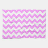 Roze en Witte Zigzag Theedoek (Horizontaal)