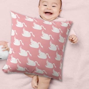 Roze en witte zwaan elke kleur kussen