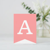 Roze en wittefeestvlag - donkerbroekbanner briefkaart (Staand voorkant)