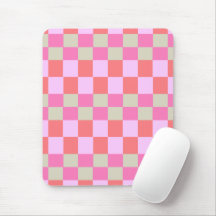 Roze en zandbeige retro dambordpatroon