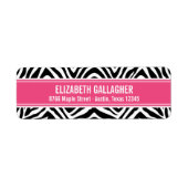 Roze en Zebra Print Etiket (Voorkant)
