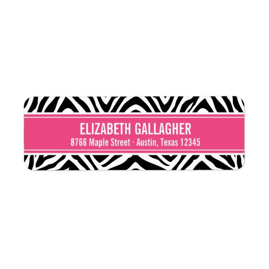 Roze en Zebra Print Etiket (Voorkant)
