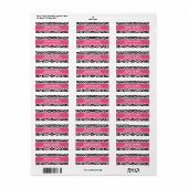 Roze en Zebra Print Etiket (Full Sheet)