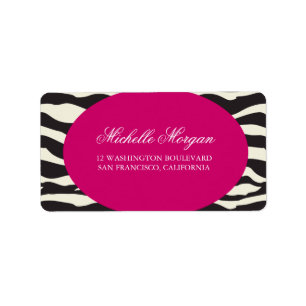 Roze en Zebra Stripes Custom Label