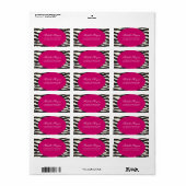 Roze en Zebra Stripes Custom Label (Full Sheet)