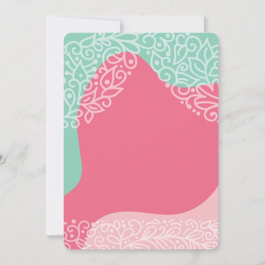 Roze en Zee Groen Het is een meisjesaankondiging Aankondiging (Achterkant)