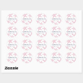 Roze en zeemacht Aangepaste bruiloft Ronde Sticker (Vel)