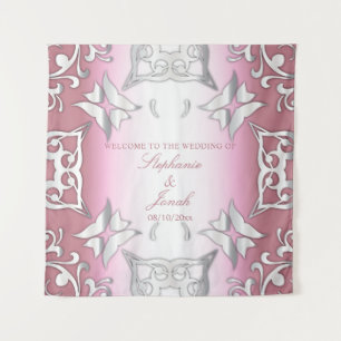 Roze en zilver antieke elegante trouw wandkleed