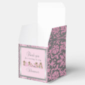 Roze en zilver Damask Teddy Bears | BABY SHOWER Bedankdoosjes (Geopend)