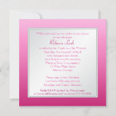 Roze en zilver Floral Bat Mitzvah Uitnodiging (Achterkant)