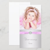 Roze en Zilver Foto Bedankt (Voorkant / Achterkant)