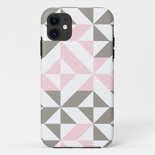 Roze en zilver Geometric ZigZag Case-Mate iPhone Case (Achterkant)
