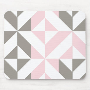 Roze en zilver Geometric ZigZag Muismat