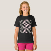 Roze en zilver Geometric ZigZag T-shirt (Voorkant volledig)