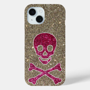 Roze en zilver Glitter Skull-draagtas