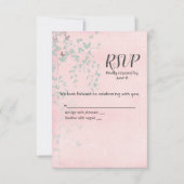 Roze en zilver Leaf RSVP (Voorkant)