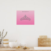 Roze en zilver Poster Tiara Autograaf (Keuken)