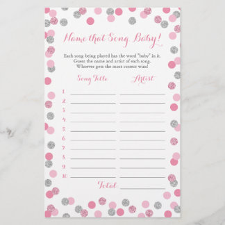 Roze en zilver raden het Baby Song Baby shower Gam