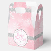 Roze en zilver Snowflake Bedankdoosjes (Geopend)
