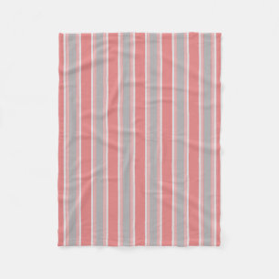 Roze en zilver Striped Fleece Deken