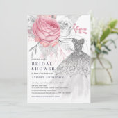 Roze en zilver Vrijgezellenfeest voor het huwelijk Kaart (Staand voorkant)