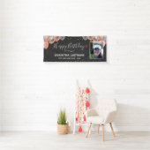 Roze en zilveren ballonnen van de Birthday Party B Spandoek (Insitu)