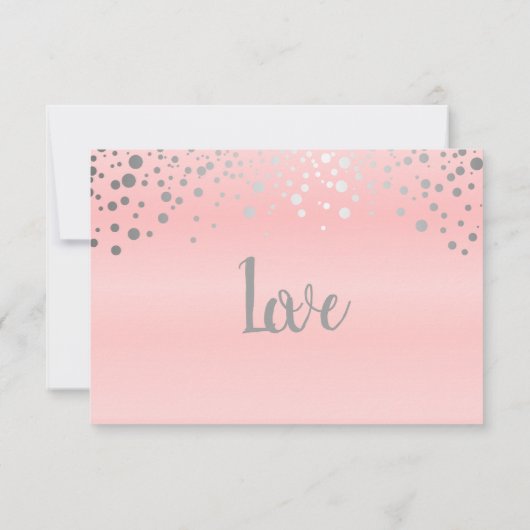 Roze en zilveren Confetti Stippen - RSVP (Achterkant)