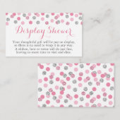Roze en Zilveren Glitter Display Douche Inzetstuk Informatiekaartje (Voorkant / Achterkant)