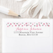 Roze en Zilveren Glitter Retouradres Labels (Insitu)