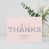 Roze en zilveren liefde en Bedankt Dank u (Staand voorkant)
