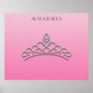 Roze en Zilveren Pageant Tiara Autograafposter Poster