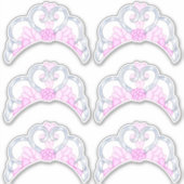 Roze en Zilveren Tiara Sticker Blad (Voorkant)