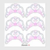 Roze en Zilveren Tiara Sticker Blad (Vel)