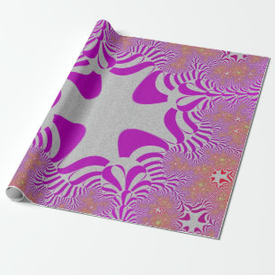 Roze en zilverkruis cadeaupapier