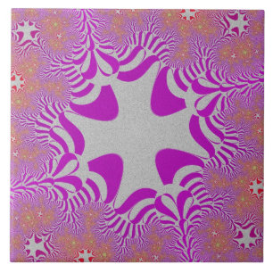 Roze en zilverkruis tegeltje