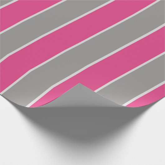 Roze en zilverpapier cadeaupapier (Hoek)