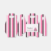 Roze en zwart 10e verjaardag Cake Party Favor Box Bedankdoosjes (Uitgevouwen)